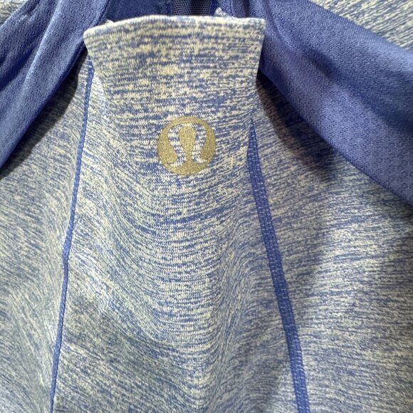 Lululemon Spin Me Tank Top Womens 8 Blue Heathered Rocksteady Blue Twist Racer - Picture 5 of 6